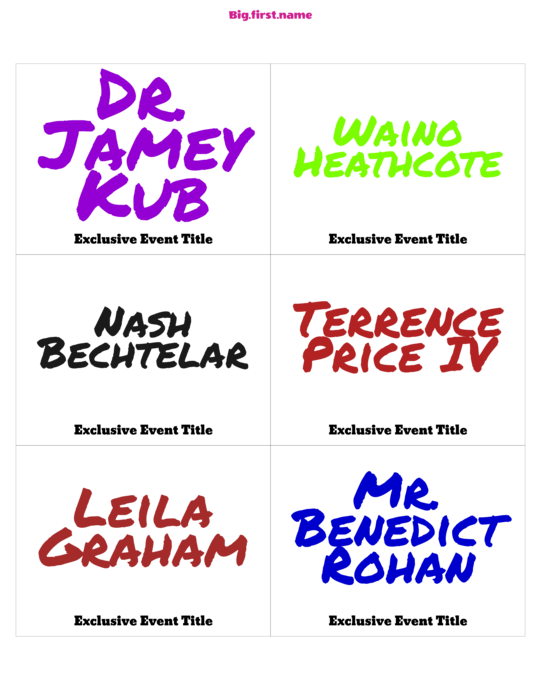 nametag name badge design Colour Texta
