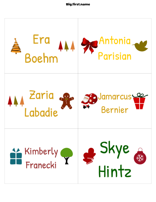 nametag name badge design Christmas Party