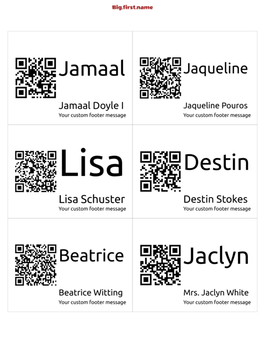 nametag name badge design Big QR Code