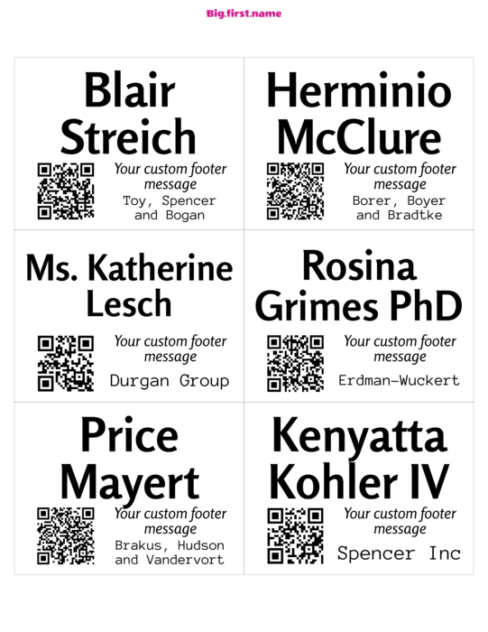 nametag name badge design Small QR Code