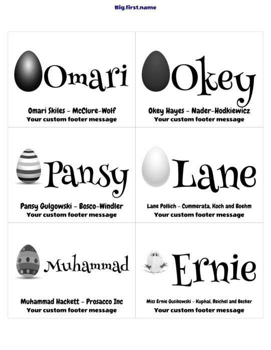 nametag name badge design Easter Egg Event Hunt