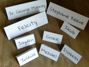 Wedding name cards