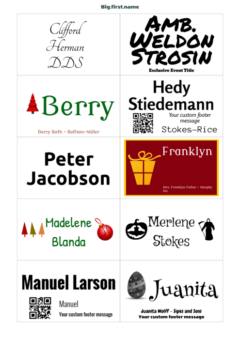 nametag name badge template for Durable 1455, 8004, 8101, 8102, 8111, 8117, 8604, 8610, 8611 Compatible Template