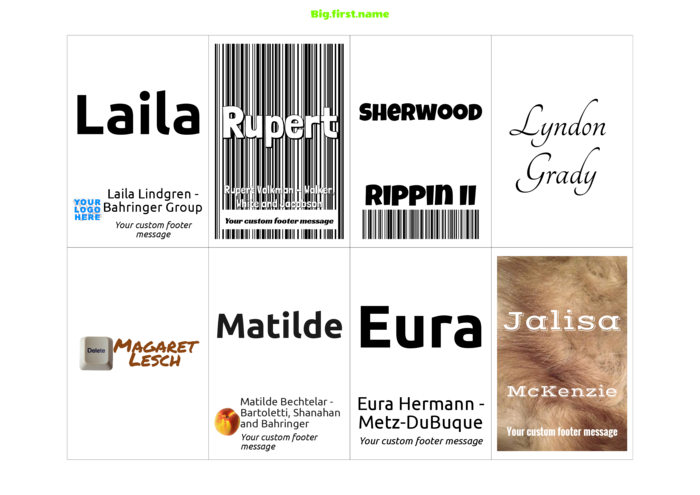 nametag name badge landscape template for Durable 1456, 8003, 8106, 8135, 8136, 8138, 8139, 8181, 8603, 8612 Compatible Template