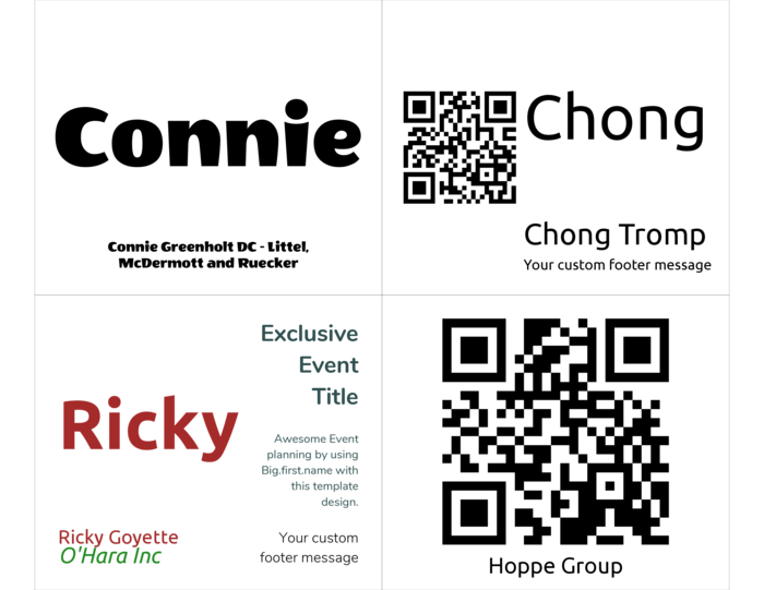 nametag name badge landscape template for MyBadges.com B-475 Compatible Template