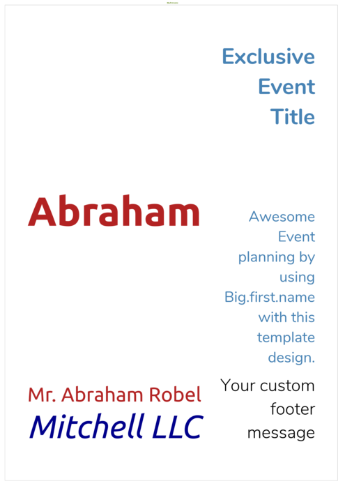 nametag name badge template for A3 poster size Compatible Template