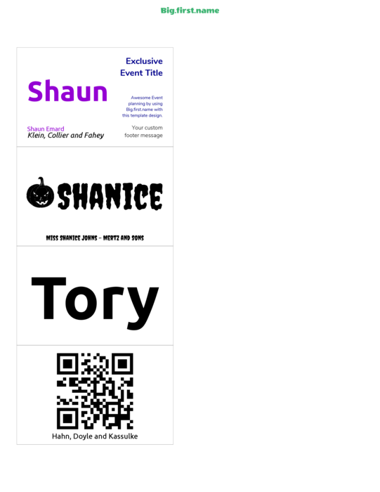 nametag name badge template for Very 74550, 74651, 74652 Name Badge Inserts Compatible Template