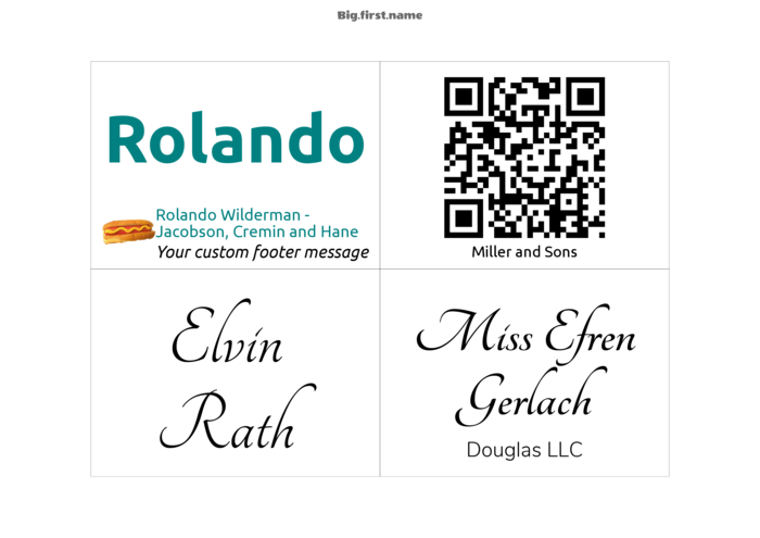 nametag name badge landscape template for EziTag systems INS81113 Compatible Template