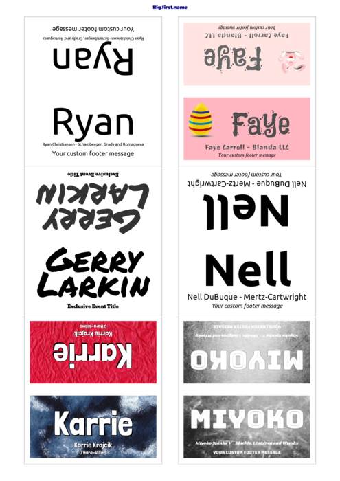 nametag name badge template for Place Cards DECAdry OCB 3713 Compatible Template
