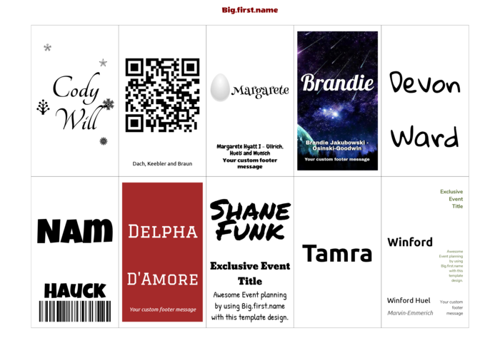 nametag name badge landscape template for Very L7414, L7415 Compatible Template