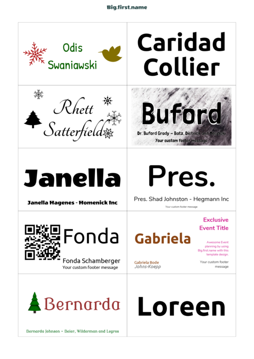 nametag name badge template for Very L7414, L7415 Compatible Template