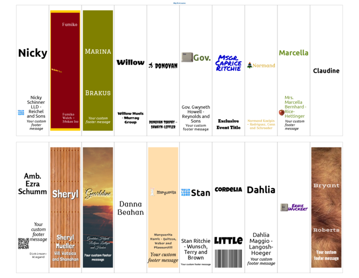 nametag name badge landscape template for Very 5161, 5261, 5661, 5961, 8161, 8461 Compatible Template