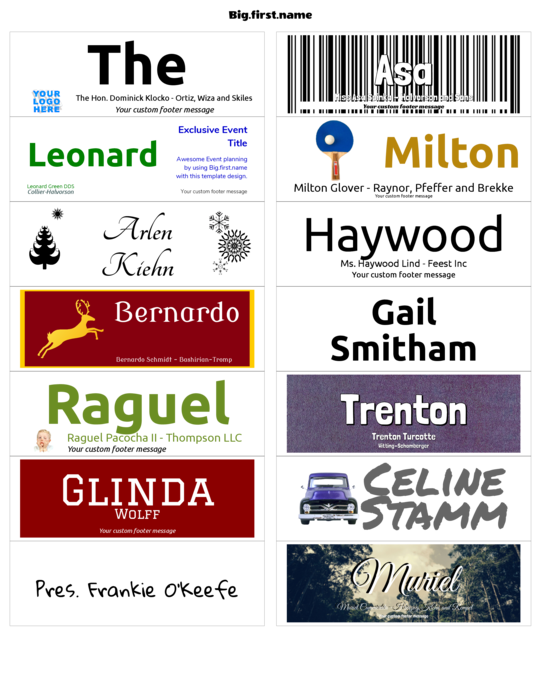 nametag name badge template for Very 5162, 5262, 5662, 5962, 15162, 8162, 8252, 8462, 8662, 18162, 18662 Compatible Template