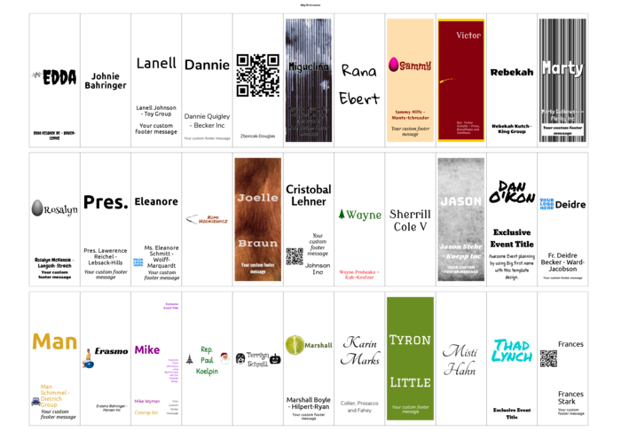 nametag name badge landscape template for Very L7157 Compatible Template