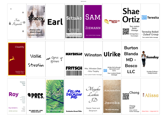 nametag name badge landscape template for Very L7159, J8159 Compatible Template