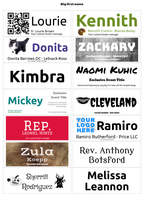 nametag name badge template for Very L7163, J8163 Compatible Template