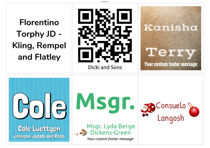 nametag name badge landscape template for Very J8166 Compatible Template