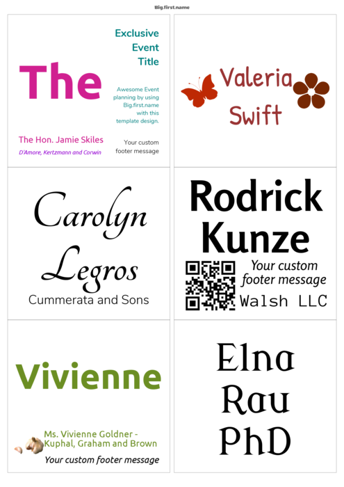 nametag name badge template for Very J8166 Compatible Template