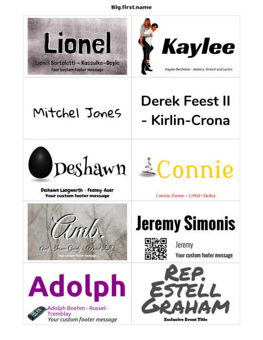 nametag name badge template for Very 5371, 5871, 8371, 8471, 8871, 8877, 27871 Compatible Template