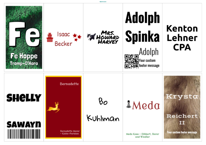 nametag name badge landscape template for Very J8173 Compatible Template