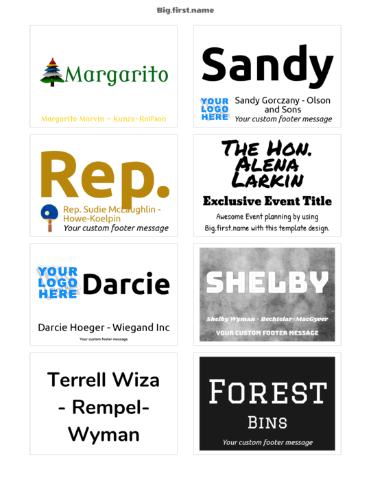 nametag name badge template for Very 5395, 8395, 45395, 42395, 48395, 88395, 85395, 15395, 25395 Compatible Template